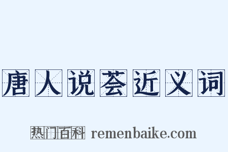 唐人说荟近义词是什么意思的图片